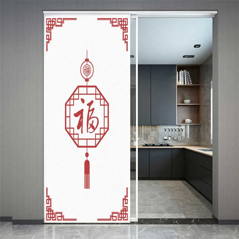 

Window Film Privacy Window Good Luck Frosted No Glue Glass Sticker Sun Protection Heat Control Window Coverings for Homedecor