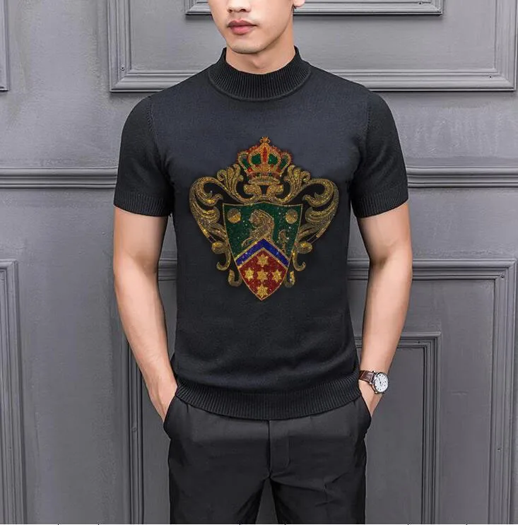 

Мужской теплый свитер, пуловер, приталенная однотонная Высококачественная Мужская одежда в британском стиле, мужская одежда с высоким воро...