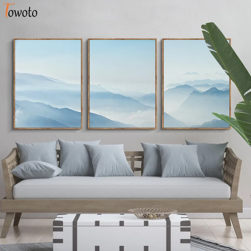 Природа плакат печать гор пейзаж холст живопись современное настенное искусство