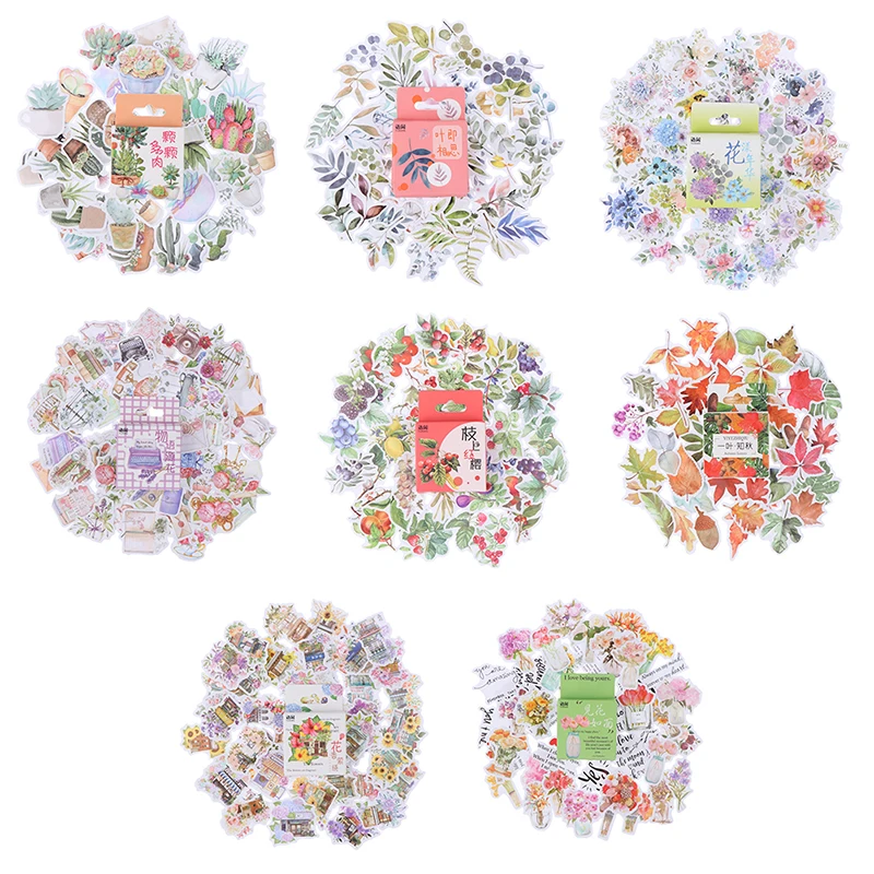 

50pcs/Box Succulent Plants Diary Paper Lable Sealing Stickers Crafts And Scrapbooking Decorative Lifelog DIY Stationery