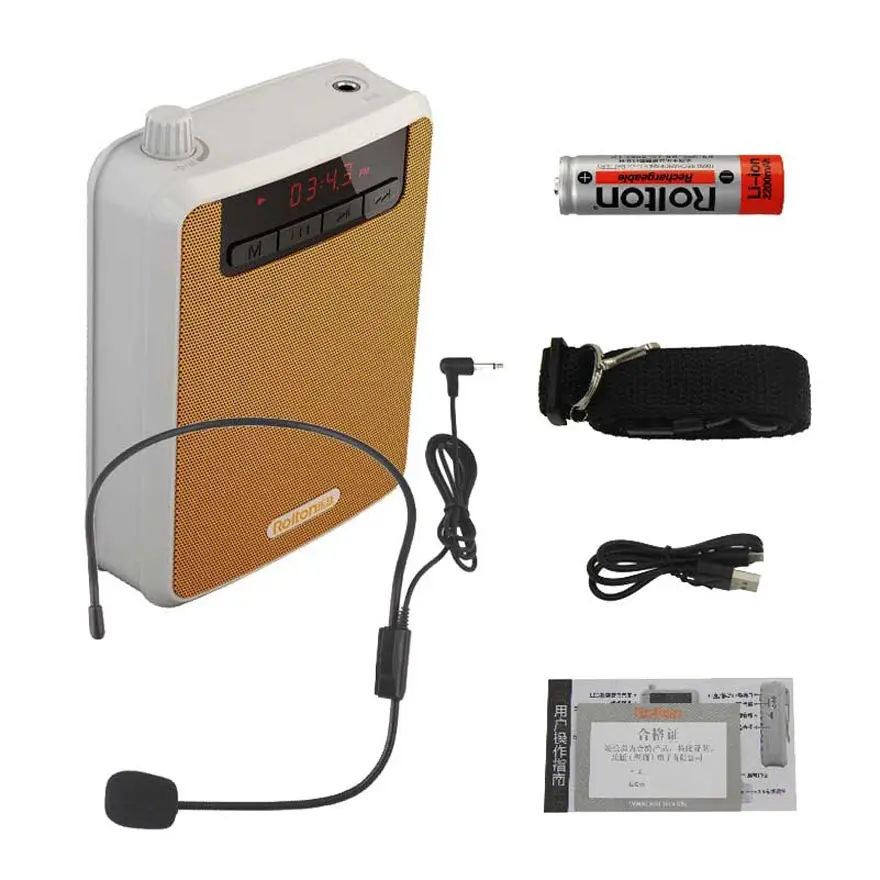 Портативный голосовой усилитель Rolton зажим для поясной ленты с FM TF MP3 внешний