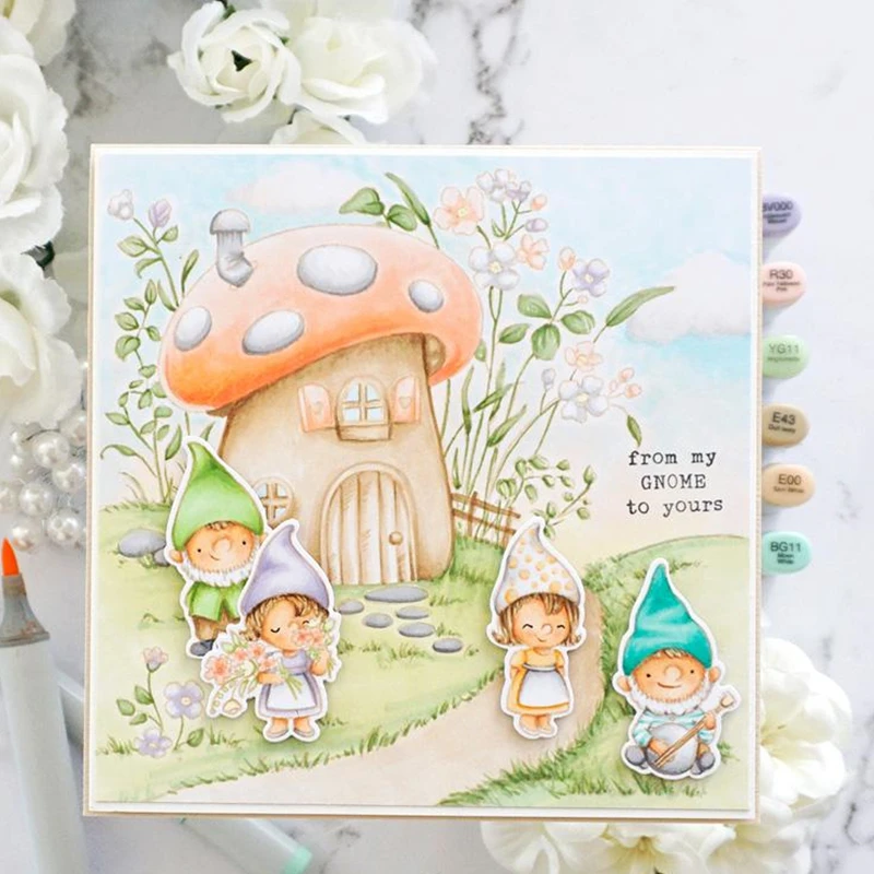 

Mushroom House Homestead Metal Cutting Stamp DIY Emboss Stencil Scrapbooking Dies for Card Making