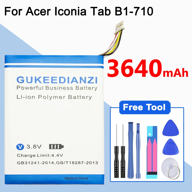 GUKEEDIANZI 3640mAh литий ионный полимерный аккумулятор для планшета Acer Iconia Tab B1 A71 710 BAT 715 (4