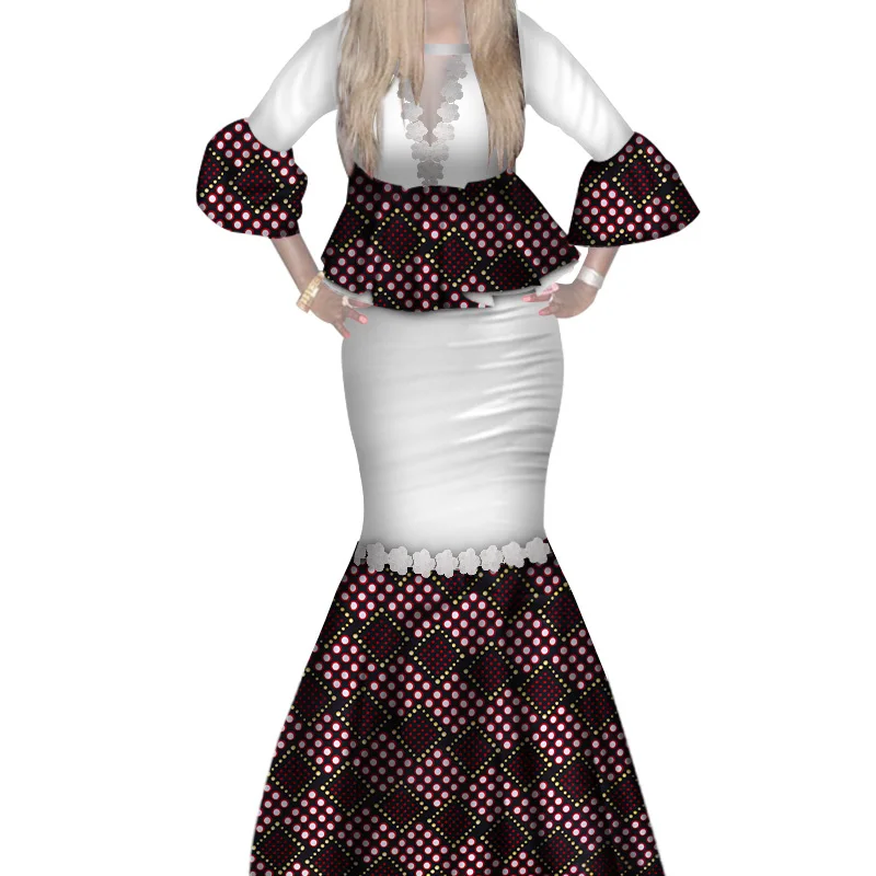 Платье женское с восковым принтом длинное кружевное вечернее платье