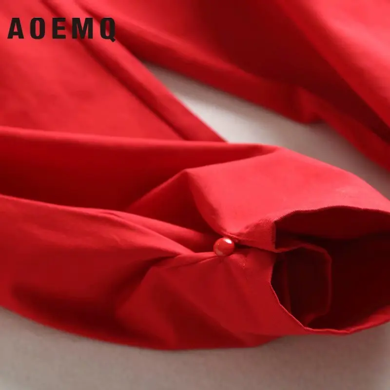 AOEMQ/женские комплекты осень лето повседневные однотонные футболки и штаны с