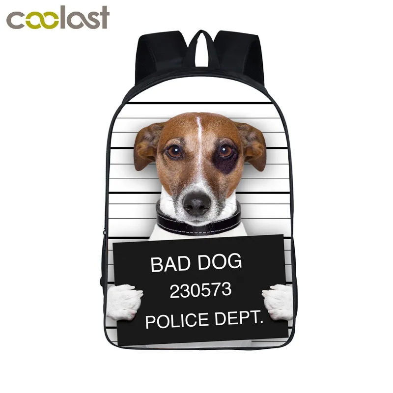 Милый рюкзак с принтом bad guilty dog для подростков мальчиков и девочек детская