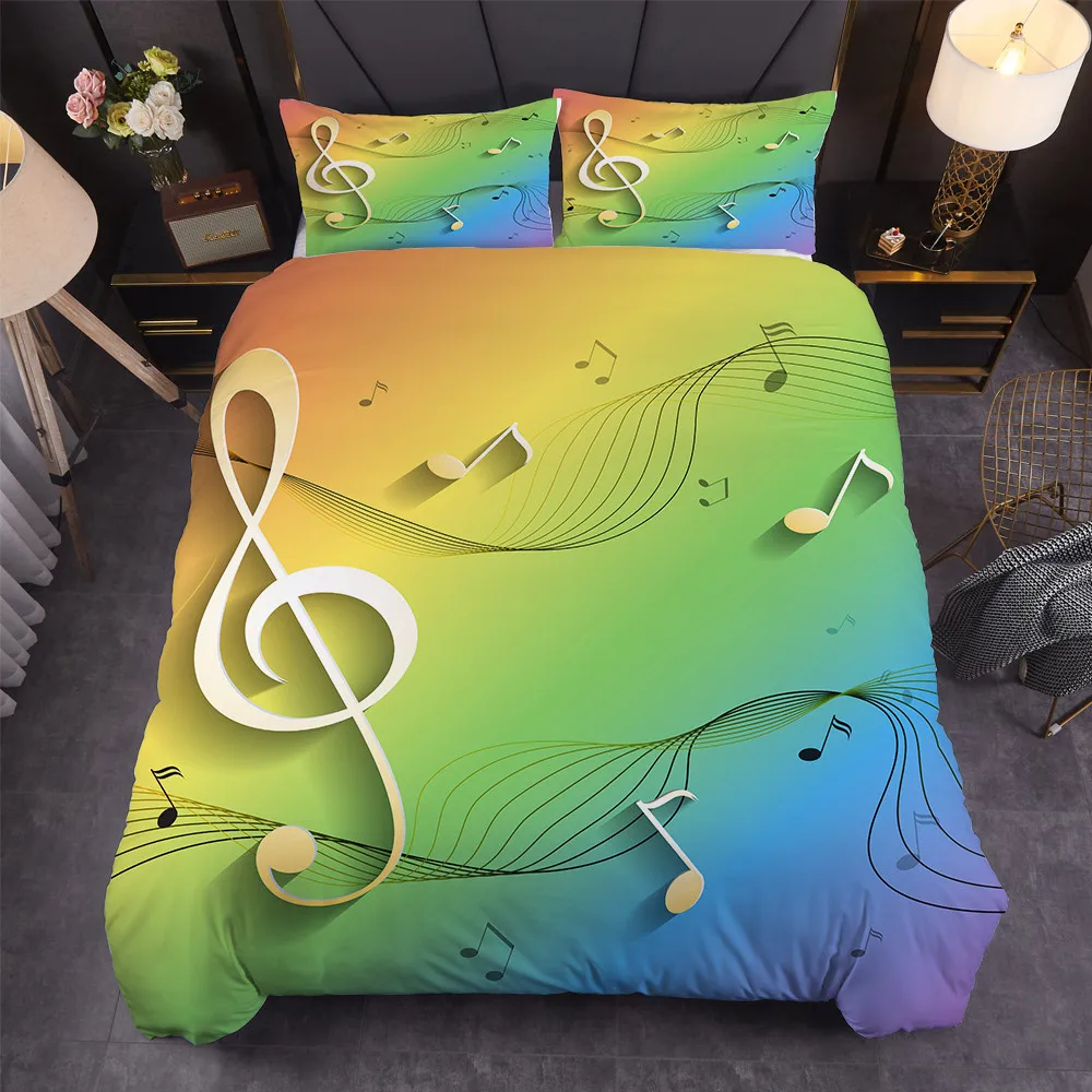 Музыкальный Комплект постельного белья с клавиатурой Пианино музыкальные ноты