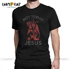 Мужская футболка с надписью Not Today, сатана, сигил Бафомета, хлопковая забавная одежда, футболка с графическим принтом смерти