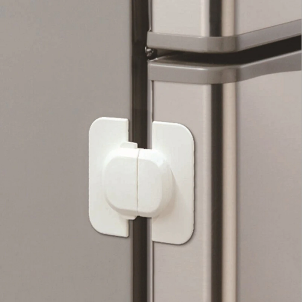 

1PC High Quality Baby Safety Lock Fridge Drawer Cupboard Cabinet Door Drawer Lock Latch With Double Sided Adhesive White