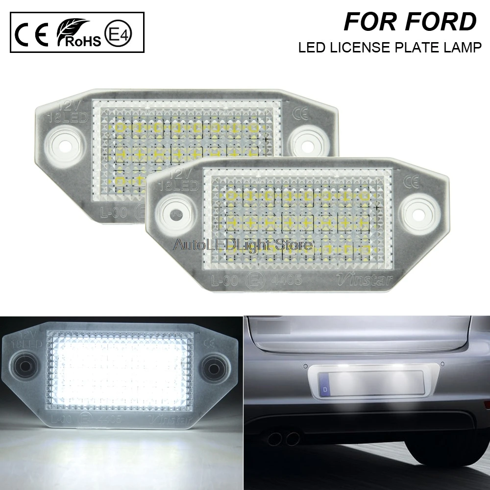 2 шт. светодиодные лампы для номерного знака Ford Mondeo 3 MK3 (B4Y/B5Y/BWY)2000 2001 2002 2003 2004 2005 2006