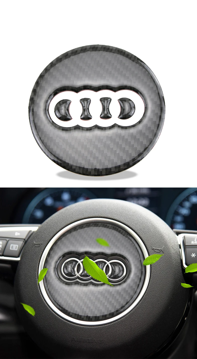 Для Audi A1 A3 A5 A4 A6 A7 A8 S3 S4 S5 S6 S7 Q3 Q5 Q7 TT углеродное волокно руль эмблема 3D автомобиля наклейки Средства для укладки волос