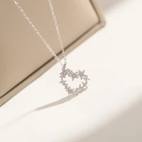 utimtree lovely wedding heart pendants necklaces for brides jewelry cz zircon chokers necklace women gift
