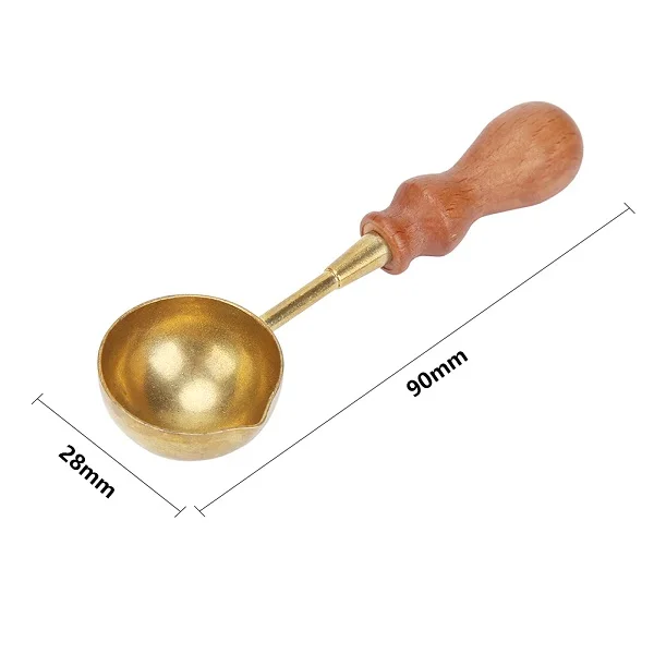 wax spoon 90mm Ретро уплотнительная восковая печь горшок с деревянной ручкой уплотнительная ложка для воска декоративная восковая печать крафт подарок - Цвет: wax spoon 90mm