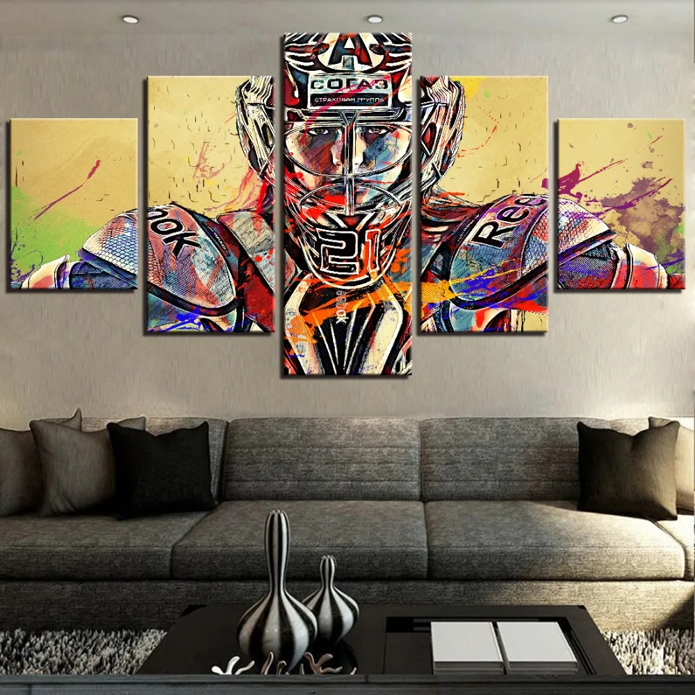 

5 Pieces Football Athletes Canvas Oil Soccer Posters Cool Man Wallpapers For Home Room Decor Artwork Sports Framework Modular