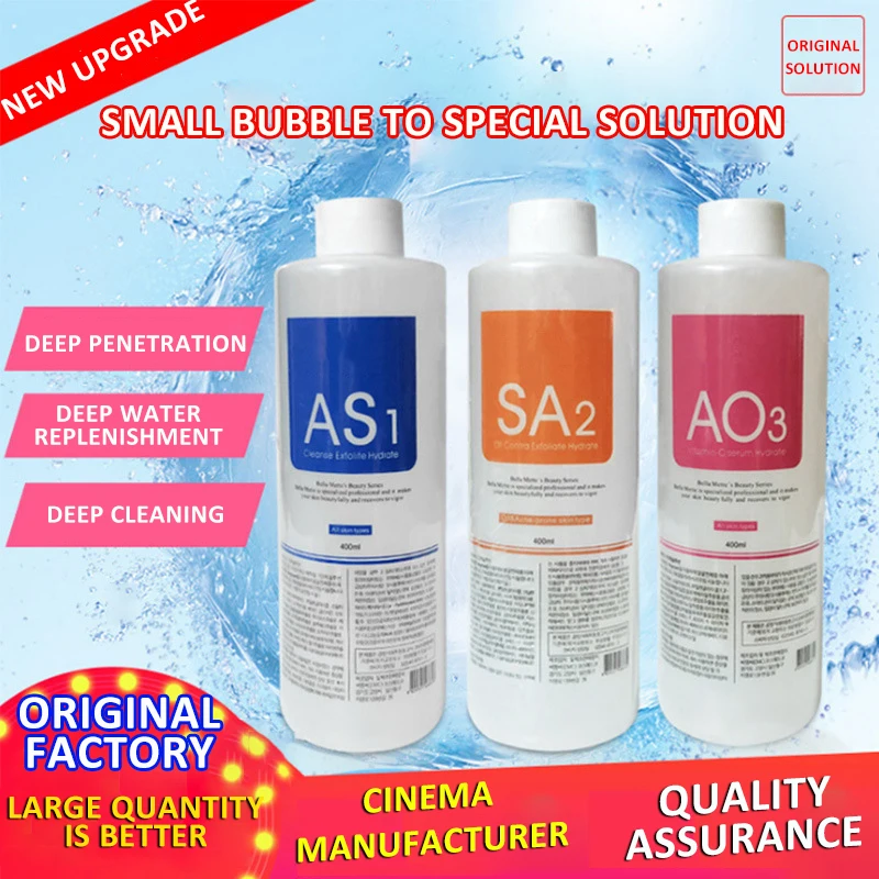 400ML Small Bubble Solution Hydrating Liquid Face Serum for Hydrafacial Machine Skin Deep Cleaning Anti Aging Repair Skin Salon