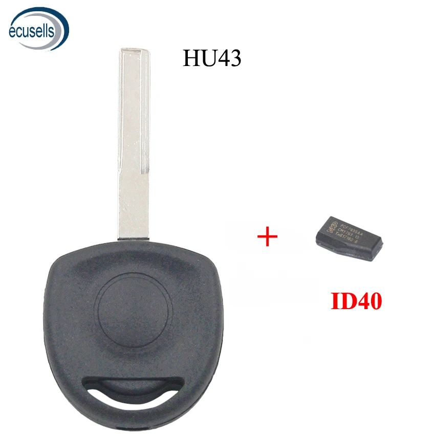 HU43 Корпус ключа транспондера с чипом ID40 для Opel HU43 HU100 YM82 HU46 нерезанное лезвие - Количество кнопок: HU43