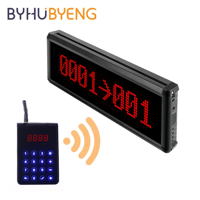 Беспроводная система пейджера BYHUBYENG LED дисплей управление очередью на большие