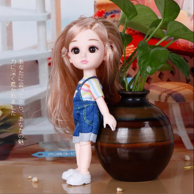 Barbi 16 см. BJD шарнирной куклы игрушки Подвижные с 3D большие глаза длинные волосы