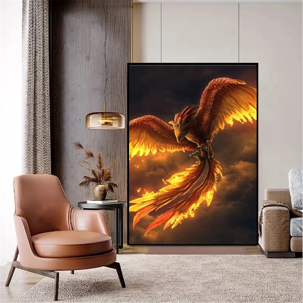Огненная легенда о Фениксе украшение для дома настенный художественный принт