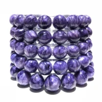 natural charoite beads gemstone spacer round beads handcraft bracelet necklace jewelry accessories making factory price 8mm 10mm