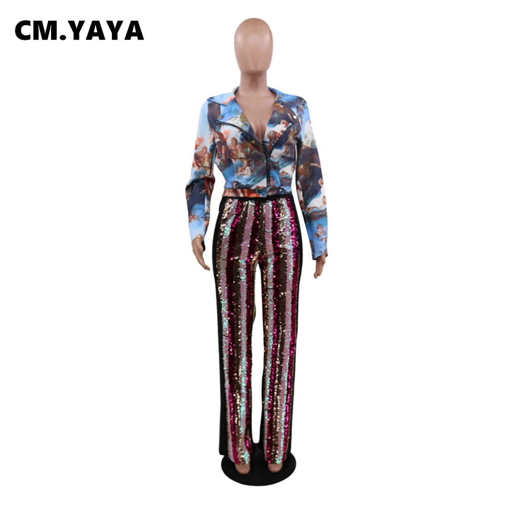 Женская байкерская куртка CM.YAYA мотоциклетная короткая с длинным рукавом