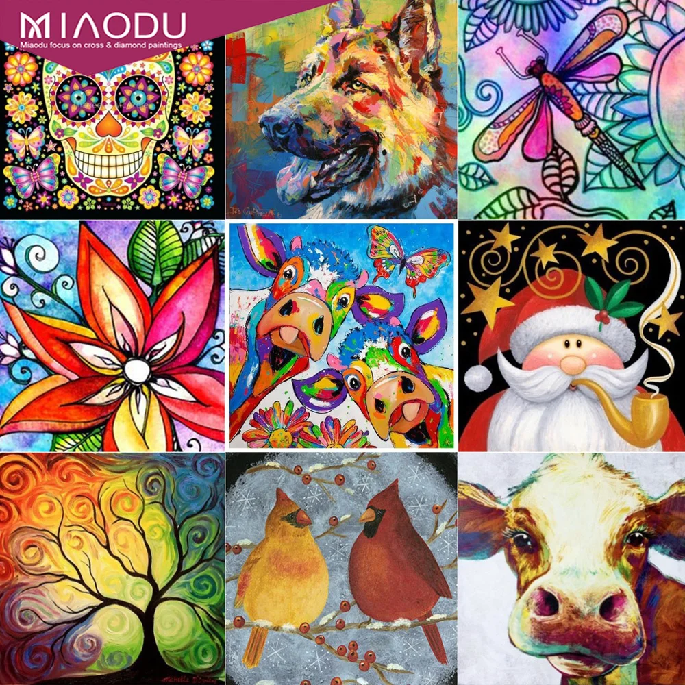 

5D Diamond Embroidery Cross Stitch Bird Cartoon Skull Full Square Diamond Painting Animals Christmas Mosaic Art Home Decoration