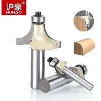 huhao 2pcslot round over router bits for wood 2 flute endmill with bearing milling cutter woodworking corner round over bit