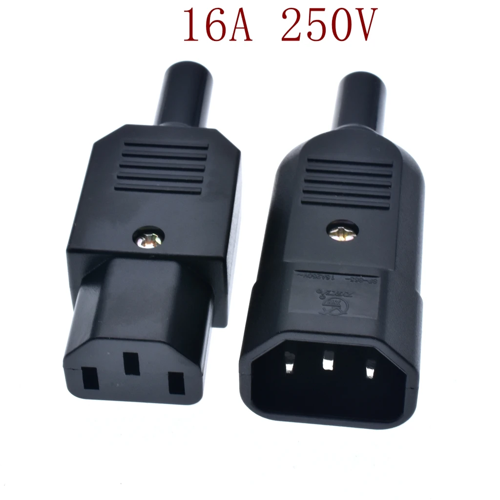 16A 250V IEC прямой кабель с разъемом для подключения к C13 C14 Женский штекер Rewirable