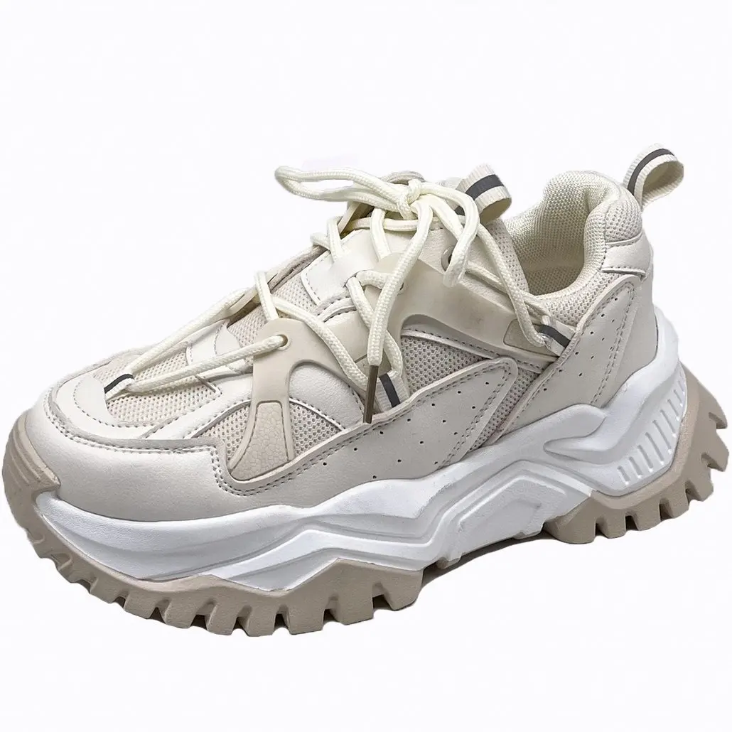 

2021 Women Chunky Sneakers Fashion Platform Sneakers Black Ladies Brand Designer Casual Shoes Woman Leather Sports Dad Shoes