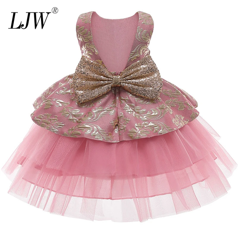 

Платье для маленьких девочек новая многослойная юбка с блестками с открытой спиной Сетчатое вечернее платье принцессы с вышивкой вечерние ...