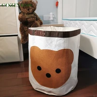 coziness baby home storage little bear large children toy storage bucket with cover fabric dirty clothes hamper tidy basket