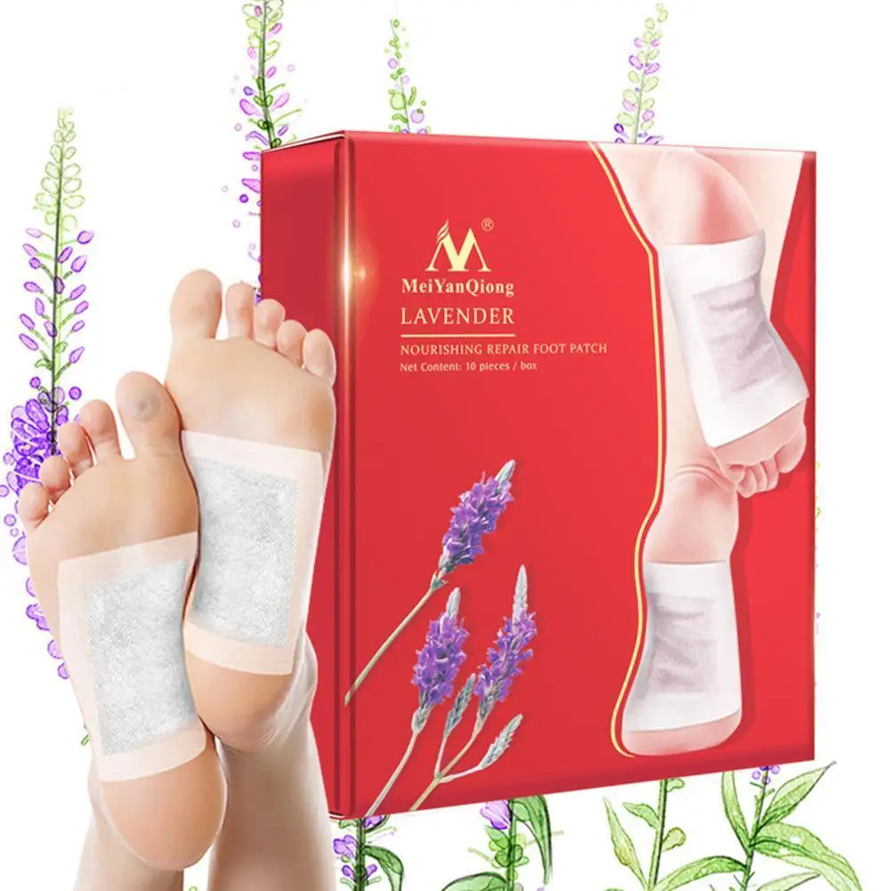 

10pcs/set Lavender Detox Foot Patches Pads Improve Sleep Patch Loss Weight Care Repair Nourishing Quality Foot Slimming Pat B6F2