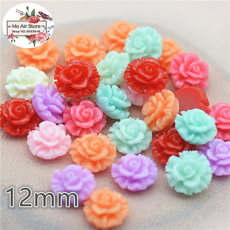 

50pcs 12mm Mixed Color flower daisy resin flatback cabochon DIY jewelry/phone decoration No Hole