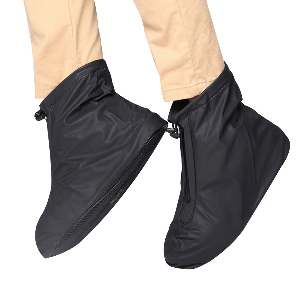 Men Women Waterproof Shoe Covers Rain Boots Non Slip Reusable Thickening Footwear Elastic Protectors for Travel Outdoor #734 image 2