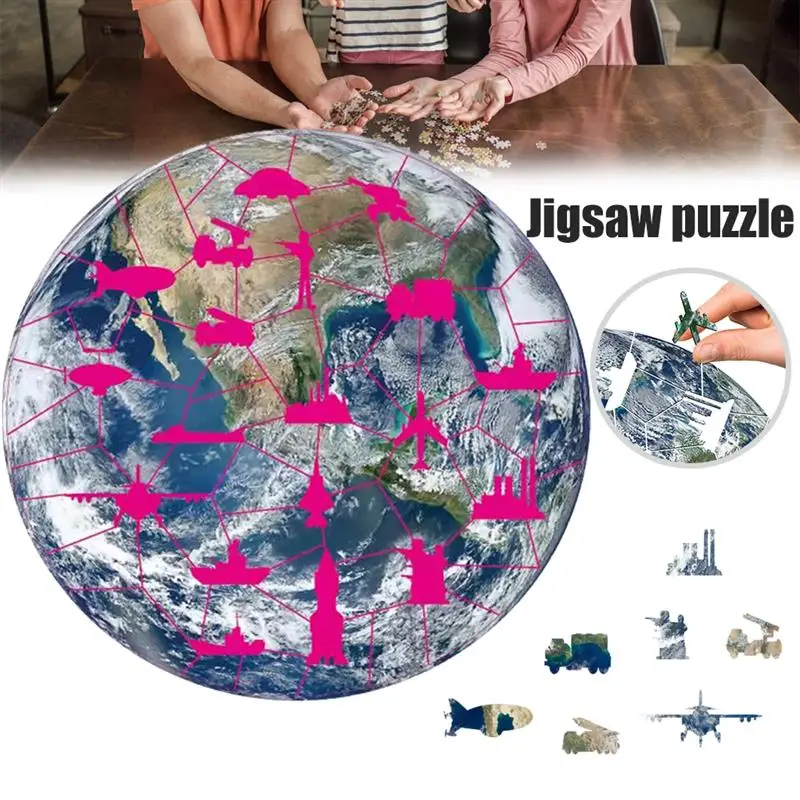 200/500/1000 шт. Детский круглый пазл головоломка Луна и земля|Пазлы| |