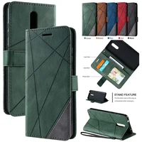 rhombus stripe leather phone case for oppo a52 a72 a92 a5 a9 a8 a31 a53 a33 2020 reno 5 6 pro plus 5g find x3 lite neo x2 p21g