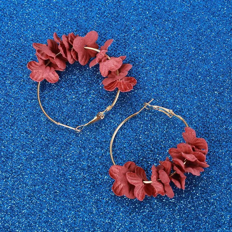 Модные женские цветочные серьги корейские ювелирные изделия Круглый Большой