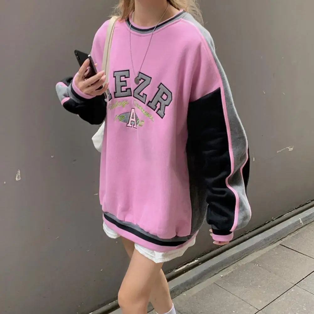 

Winter Thick Fashion Oversized Hoodie Women Harajuku Loose Embroidery Sweatshirt Printing Lettered Pullovers Crewneck O8J6