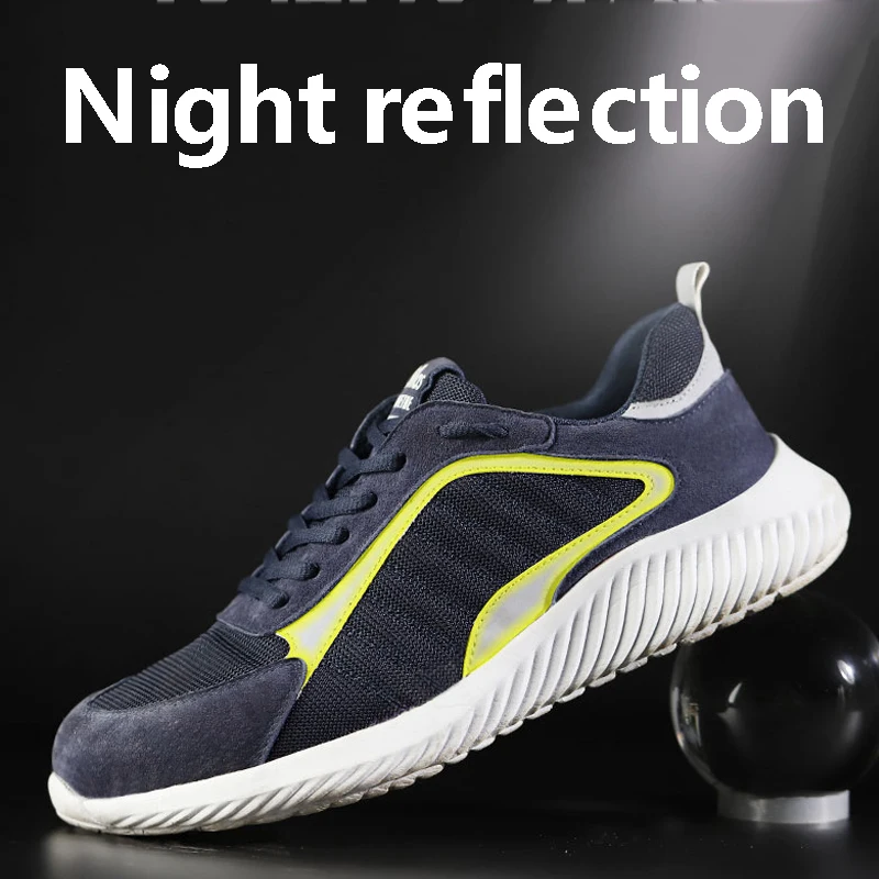 Летняя рабочая обувь со стальным носком защитная с защитой от проколов и мягкой