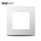 Одиночная белая матовая панель Wallpad S6 из поликарбоната для настенного выключателя, розетка, имитирующая алюминиевую пластину, без комбинации, 86*86 мм