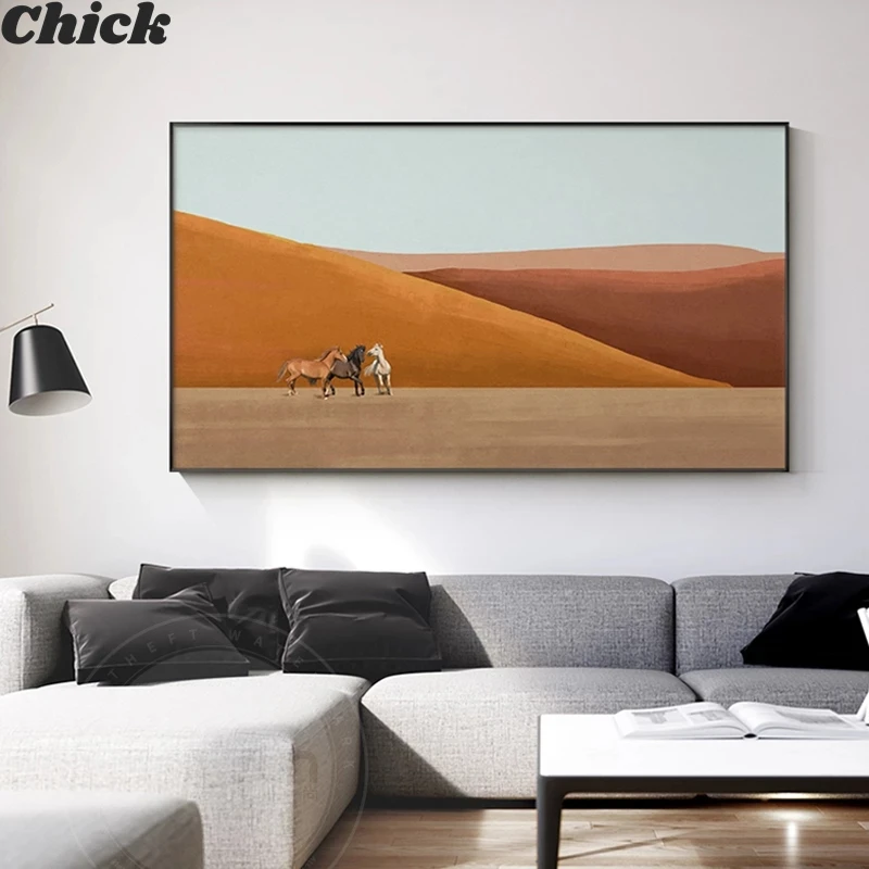 

Nordic Style Seascape Wall Art Picture Moutain Top View Canvas Paintings Fashion Poster For Living Room Abstract Landscape Print