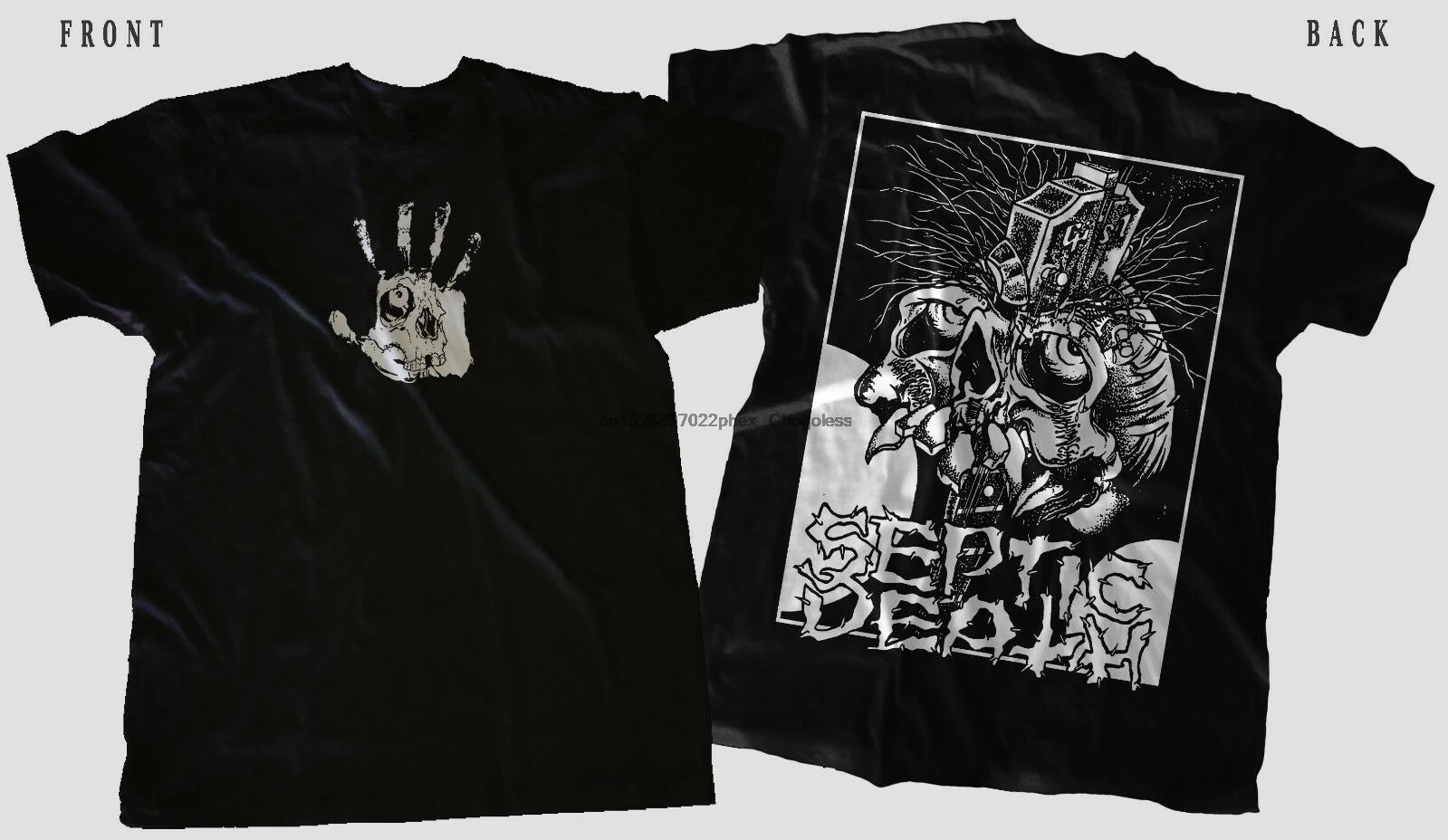 Septic Death хардкор панк группа Черная футболка размеры от S до 7xl|Мужские футболки| |