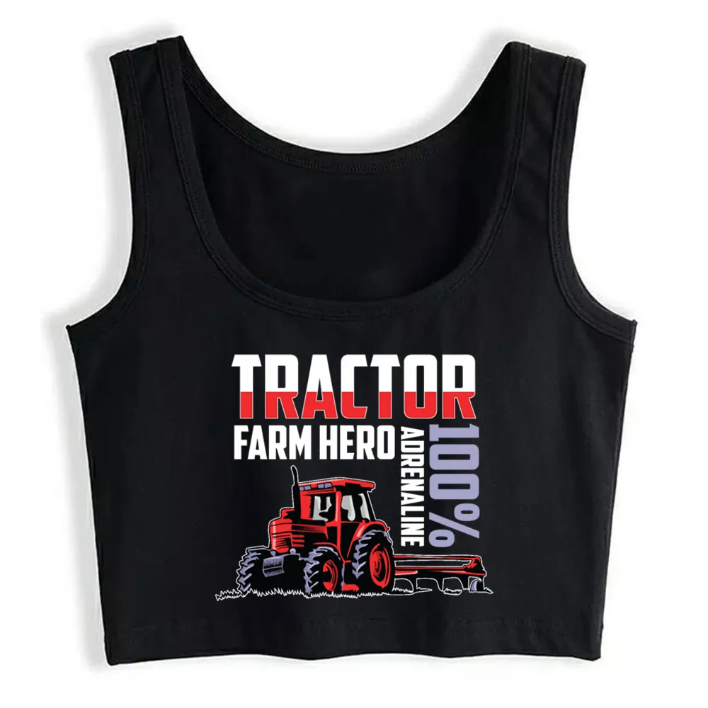 

Crop Top Female tractor O-Neck White Custom Yoga Vest Tank Top
