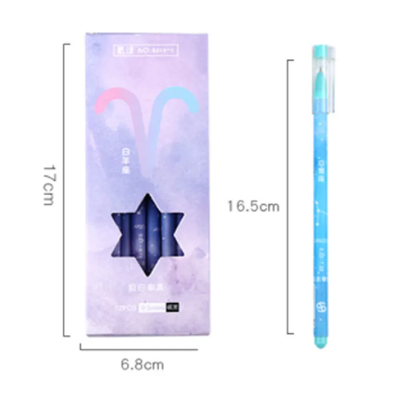 Двенадцать созвездий 0 5 мм черные ручки для школы Chancellory гелевая ручка Kawaii