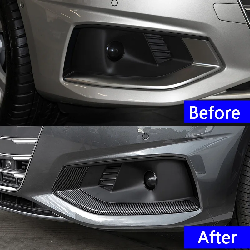 

Car Styling Front Fog Lamp Frame Decoration Cover Trim For Audi A4 B9 2020-2021 Light Panel Exterior Accessories Stickers