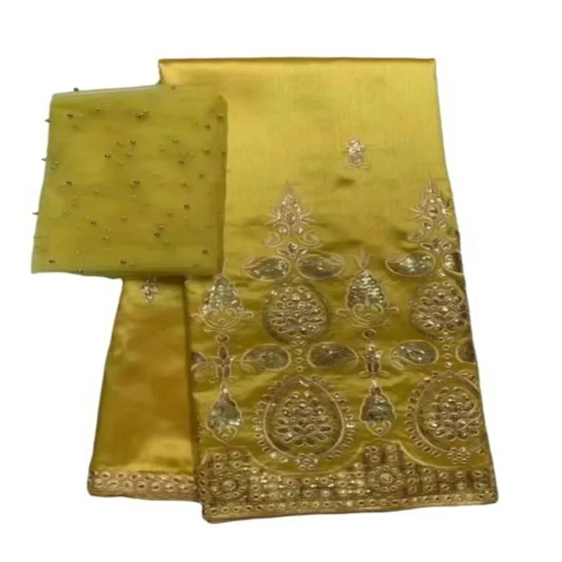 Популярная африканская кружевная ткань 5 + 2 ярда George высококачественные