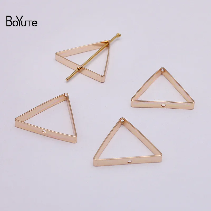 BoYuTe (50 шт./лот) 24*3 мм Металлические латунные геометрические треугольные шармы