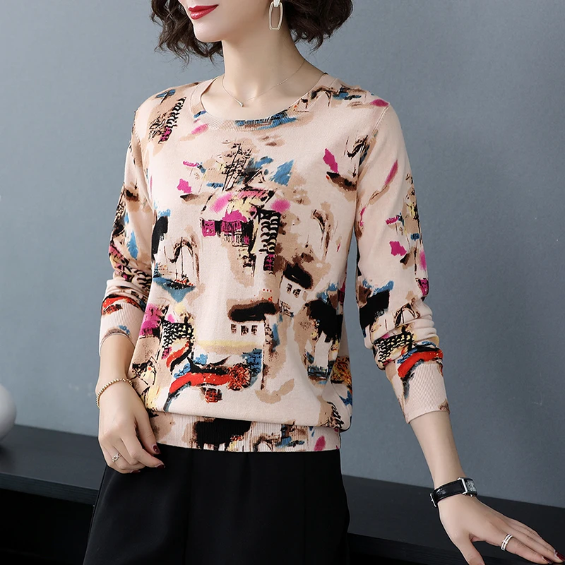 Вязаный свитер пуловеры джемперы тонкие с длинным рукавом Осень-зима модная