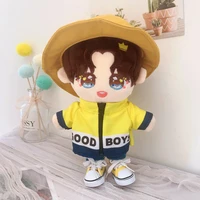 20cm exo star doll casual coat fisherman hat accessories wool clothes black pants jeans shorts doll clothes doll accessories