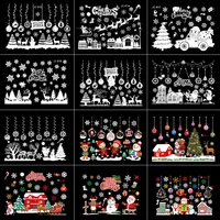 merry christmas wall sticker window glass christmas decorations for home living room wall decor new year 2022 stickers